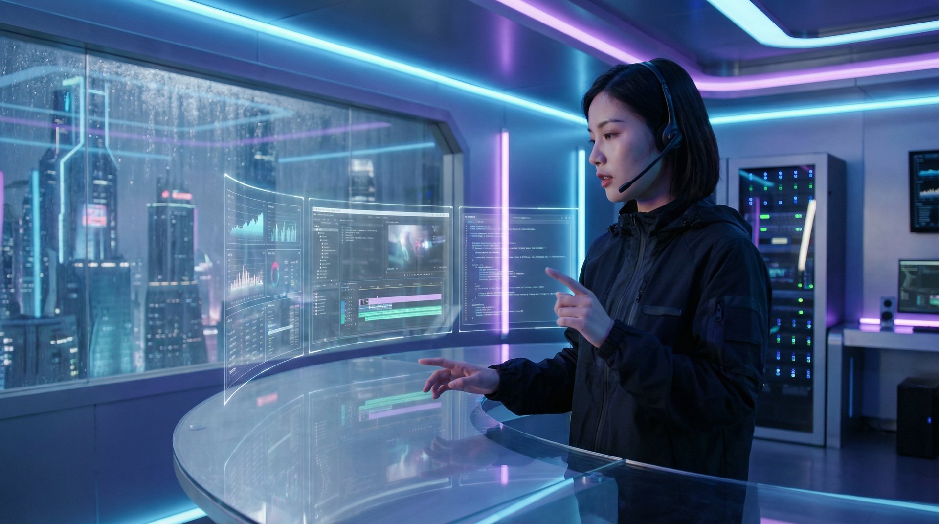 网红美女AI视频剪辑演示